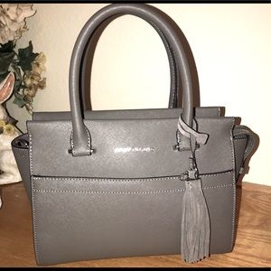 Vince Camuto “Hena” Grey Leather Satchel